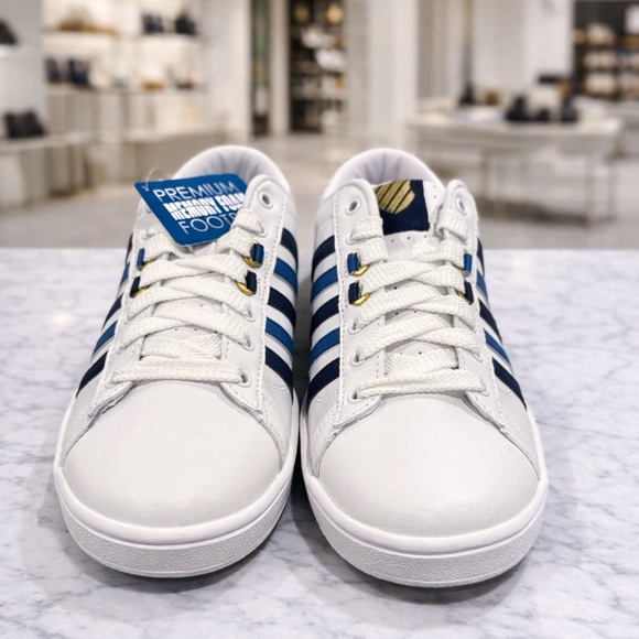 K-Swiss Other - K-Swiss Hoke CMF Sneakers Men’s 10 White Navy Classic Leather Tennis Shoe NIB